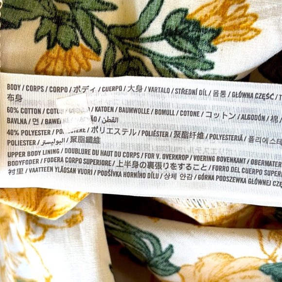 Abercrombie & Fitch Emerson Cotton Blend Yellow and Green Midi Sundress Size M - Picture 8 of 12